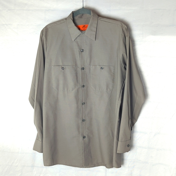 Red Kap Men's Work Shirt - Medium/Large - Grey - Picture 1 of 3